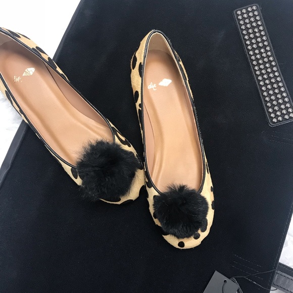 NT by Isetan Shoes - Designer Leopard Print Ponyhair Ballet Flats NEW